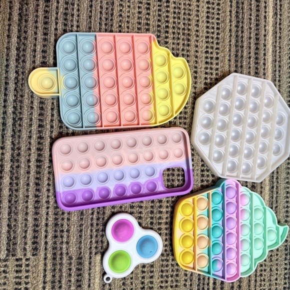 Other - Colorful Pop It Fidget Toy Set 5 cupcake ice cream